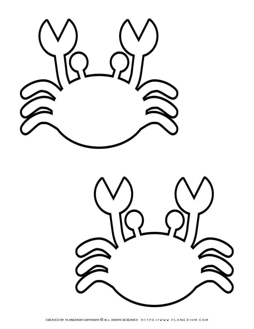 Crab Template - Two Crabs | Planerium