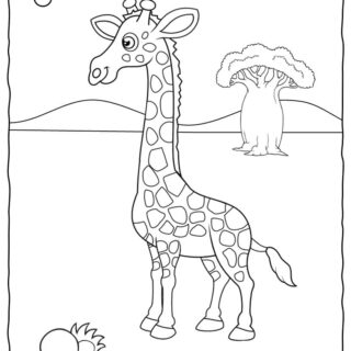 Giraffe Coloring Page | Planerium