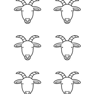 Goat Outline - Six Goat Heads | Planerium