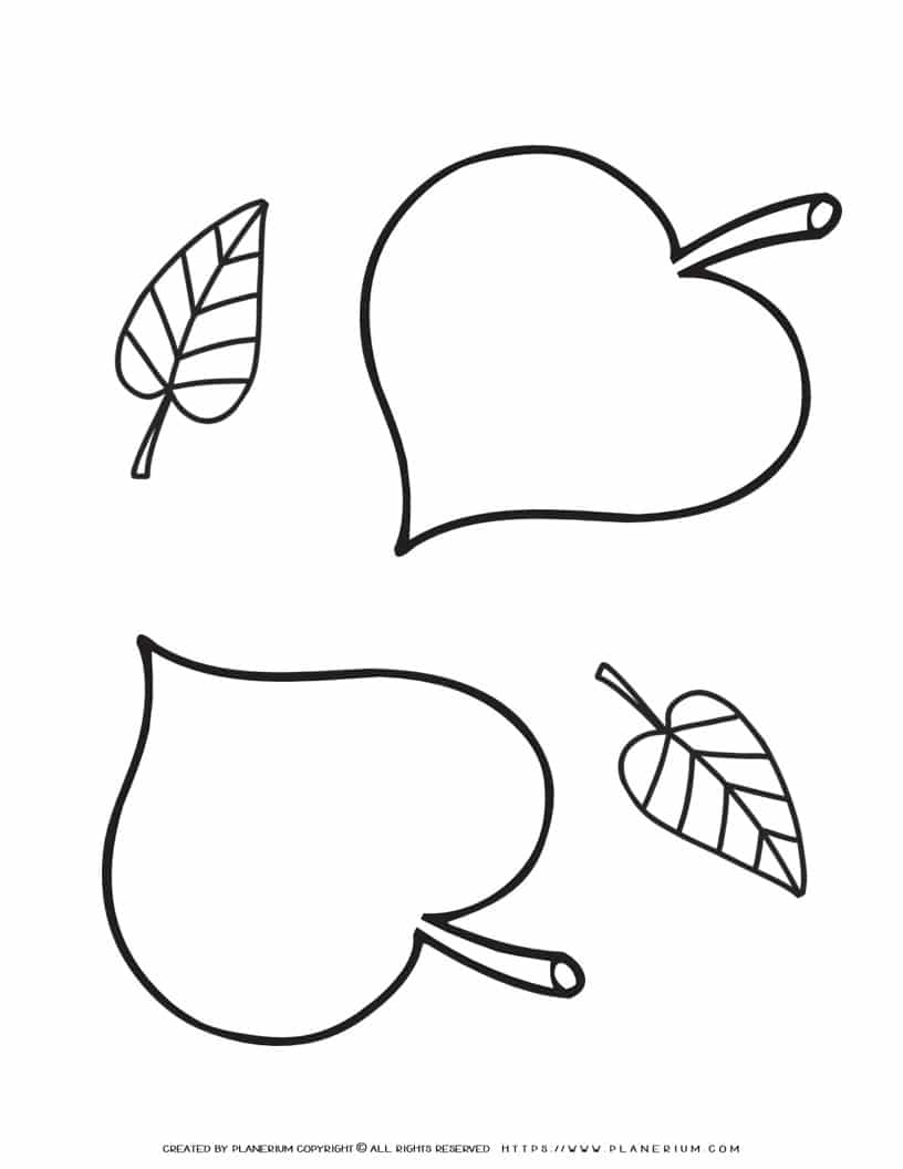 Leaves Template - Two Hearts Leaves | Planerium