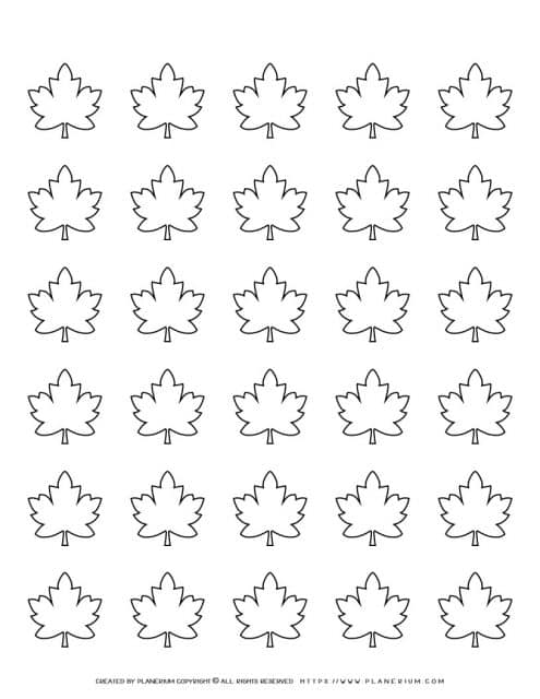 Maple Leaves Template - Thirty Leaves | Planerium