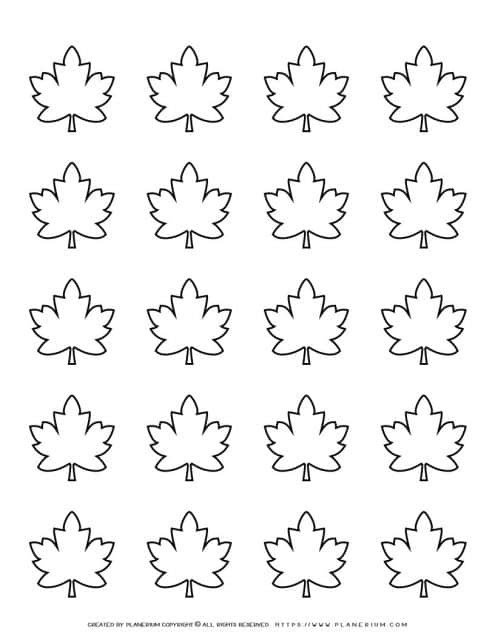 Maple Leaves Template - Twenty Leaves | Planerium