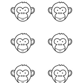Monkey Outline - Six Monkey Heads | Planerium