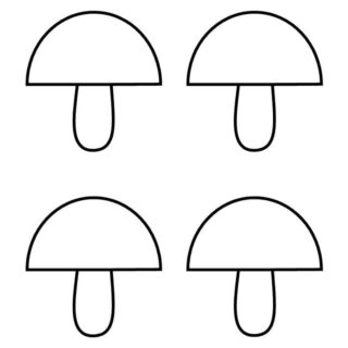 Mushroom Outline - Four Mushrooms | Planerium