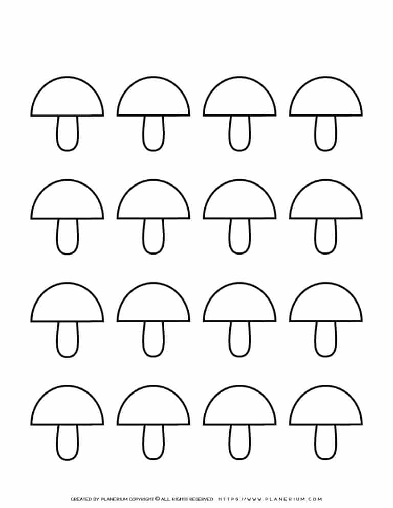 Mushroom Template - Sixteen Mushrooms | Planerium