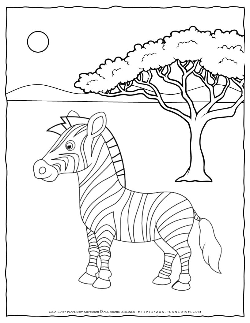 Zebra Coloring Page | Planerium