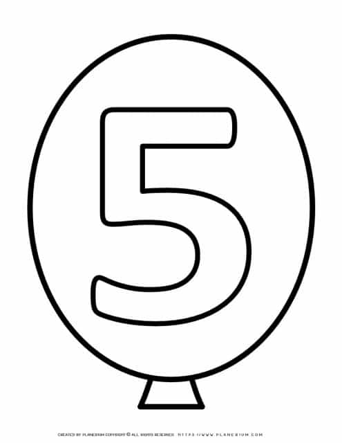 Balloon Outline - Number Five | Planerium