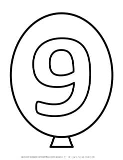 Balloon Outline - Number Nine | Planerium