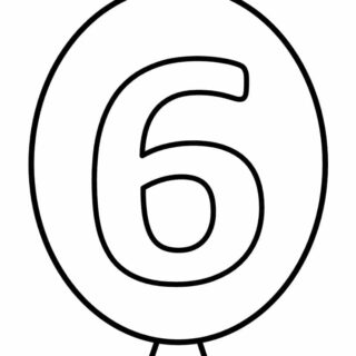 Balloon Outline - Number Six | Planerium