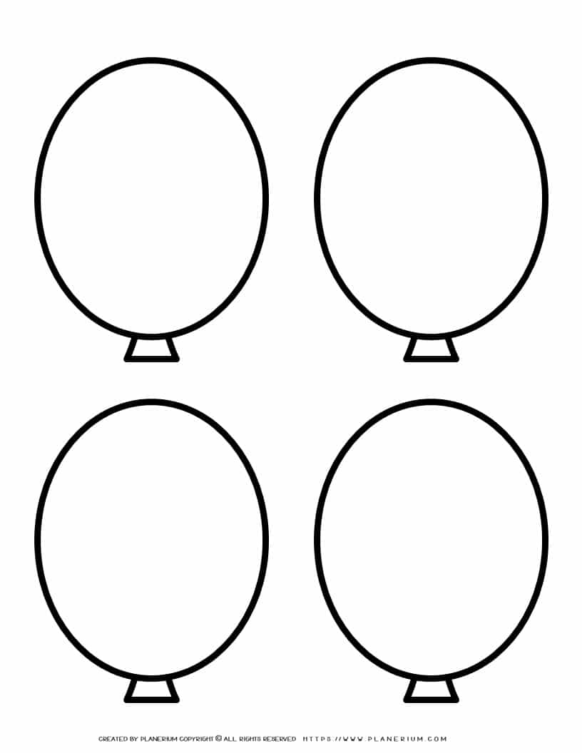 Balloon Template - Four Balloons | Planerium