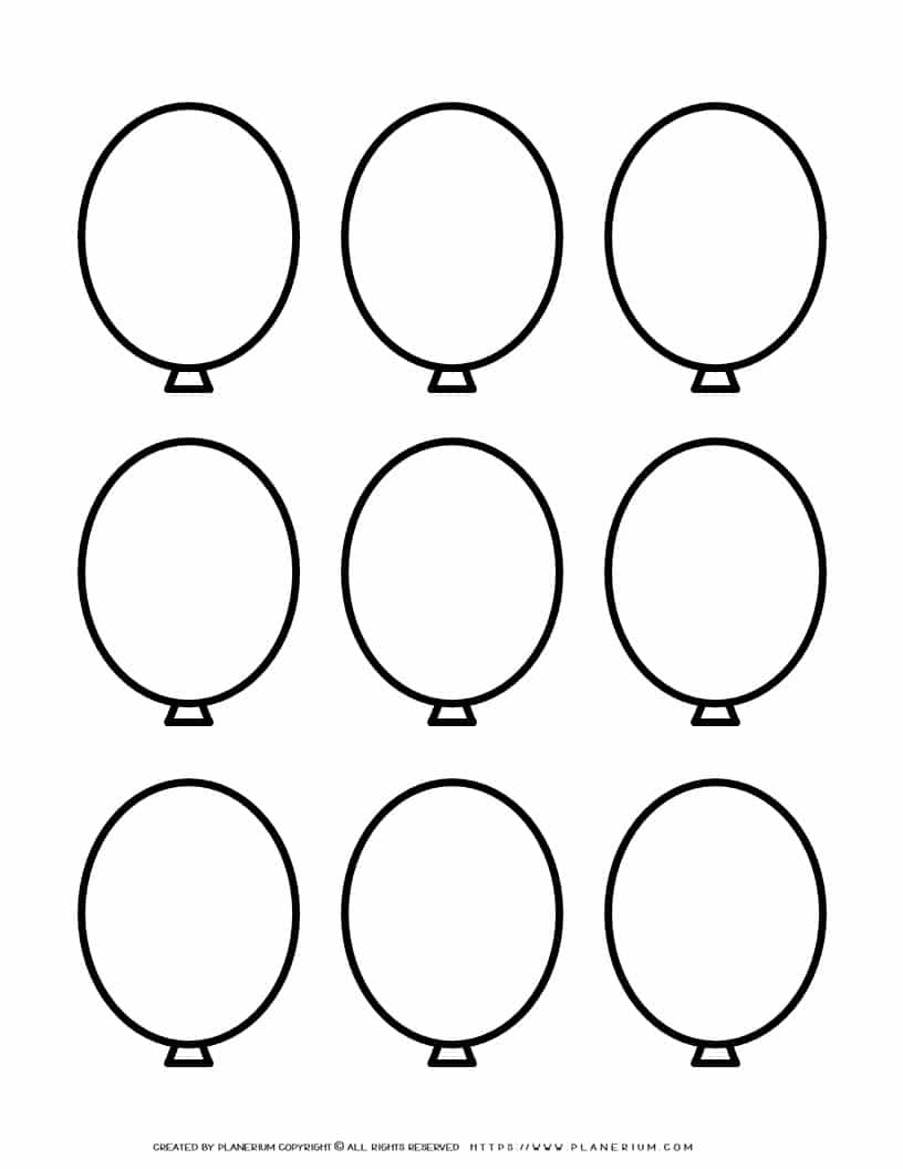 Balloon Template - Nine Balloons | Planerium