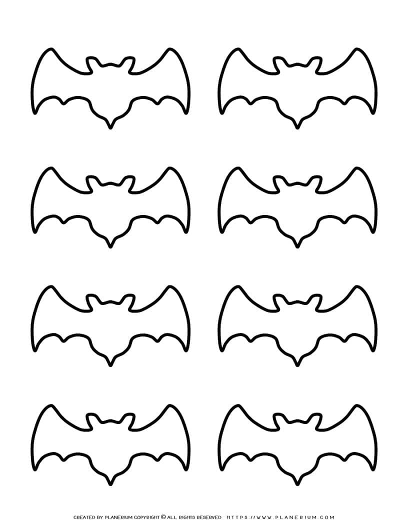 Bat Outline - Eight Bats | Planerium