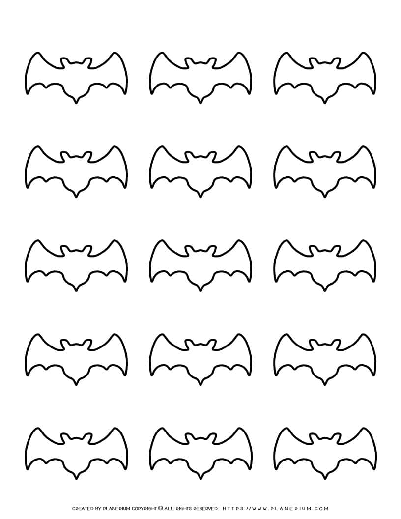 Bat Outline - Fifteen Bats | Planerium