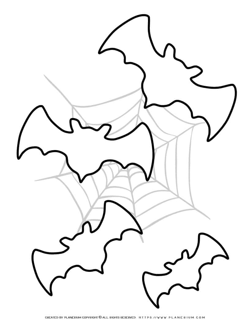 Halloween Coloring Page - Bats | Planerium