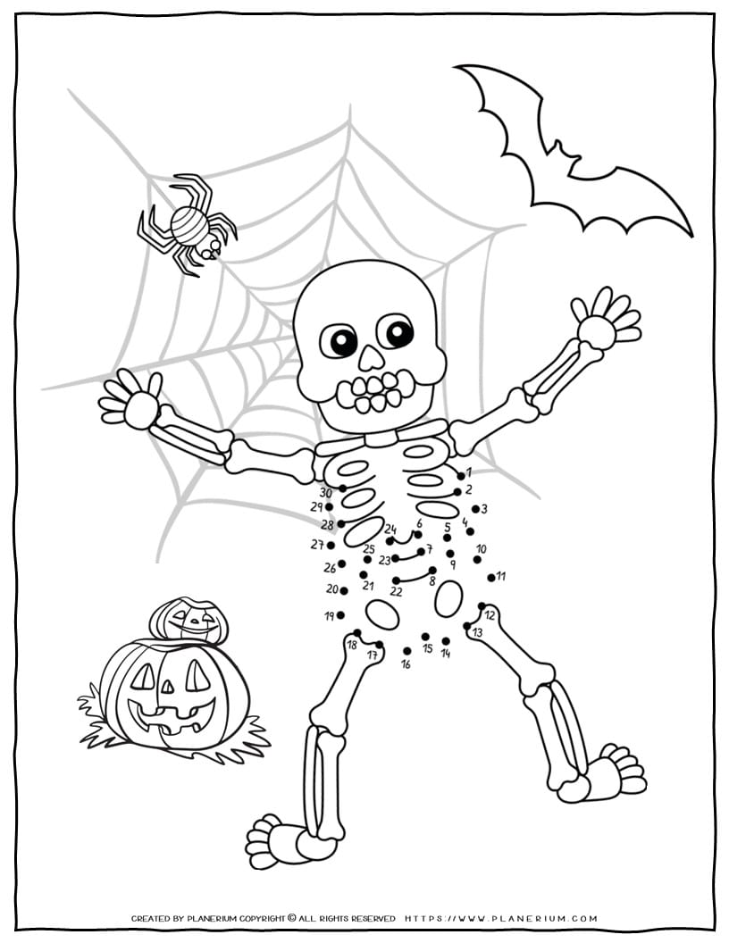 Halloween Dot To Dot - Skeleton | Planerium