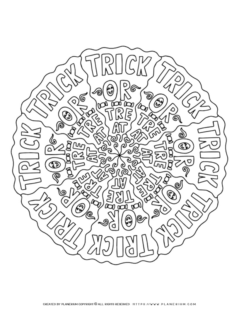 Halloween Mandala - Trick Or Treat | Planerium