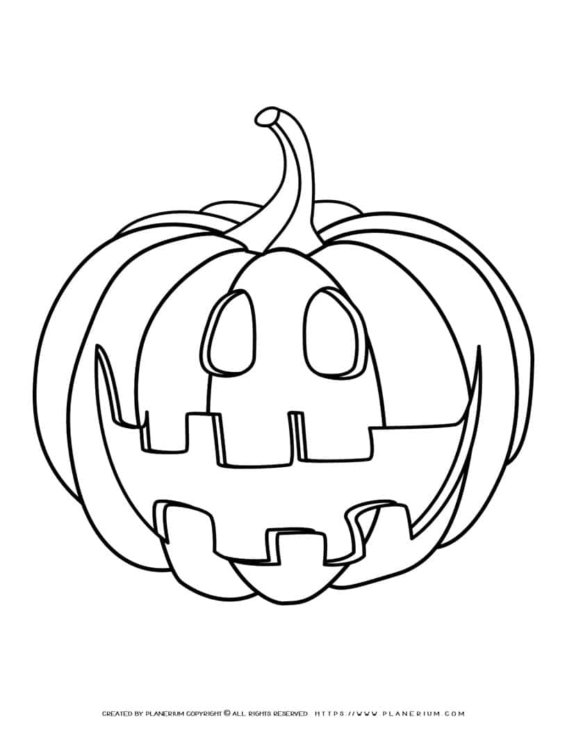 Happy Jack O Lantern Coloring Page | Planerium