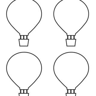 Hot Air Balloon Template - Four Hot Air Balloons | Planerium