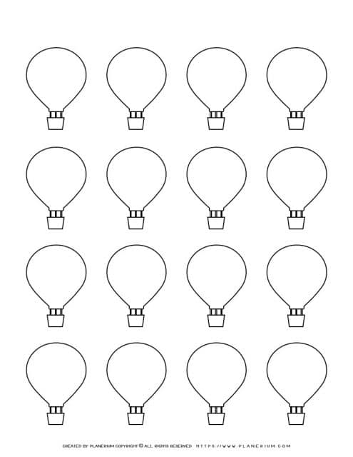 Hot Air Balloon Template - Sixteen Hot Air Balloons | Planerium