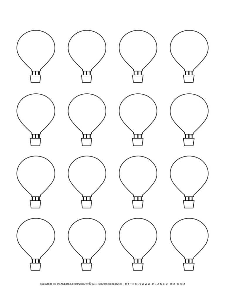 Hot Air Balloon Template - Sixteen Hot Air Balloons | Planerium