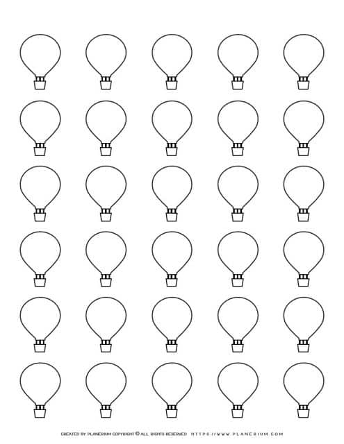 Hot Air Balloon Template - Thirty Hot Air Balloons | Planerium