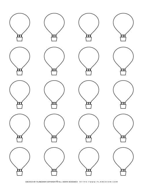 Hot Air Balloon Template - Twenty Hot Air Balloons | Planerium