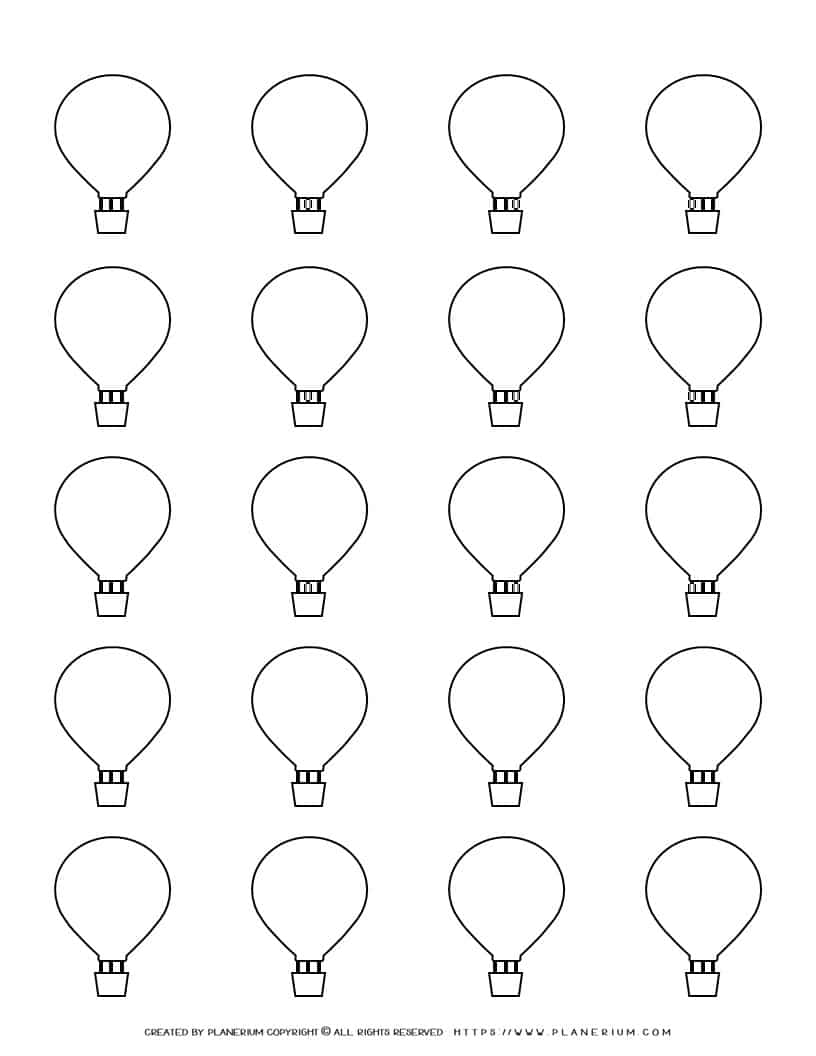 Hot Air Balloon Template - Twenty Hot Air Balloons | Planerium