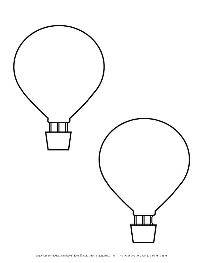 Hot Air Balloon Template - Two Hot Air Balloons | Planerium