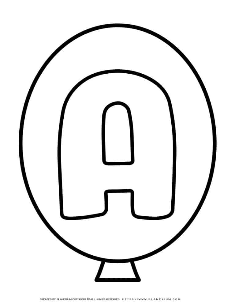 Outline Balloon - Letter A | Planerium