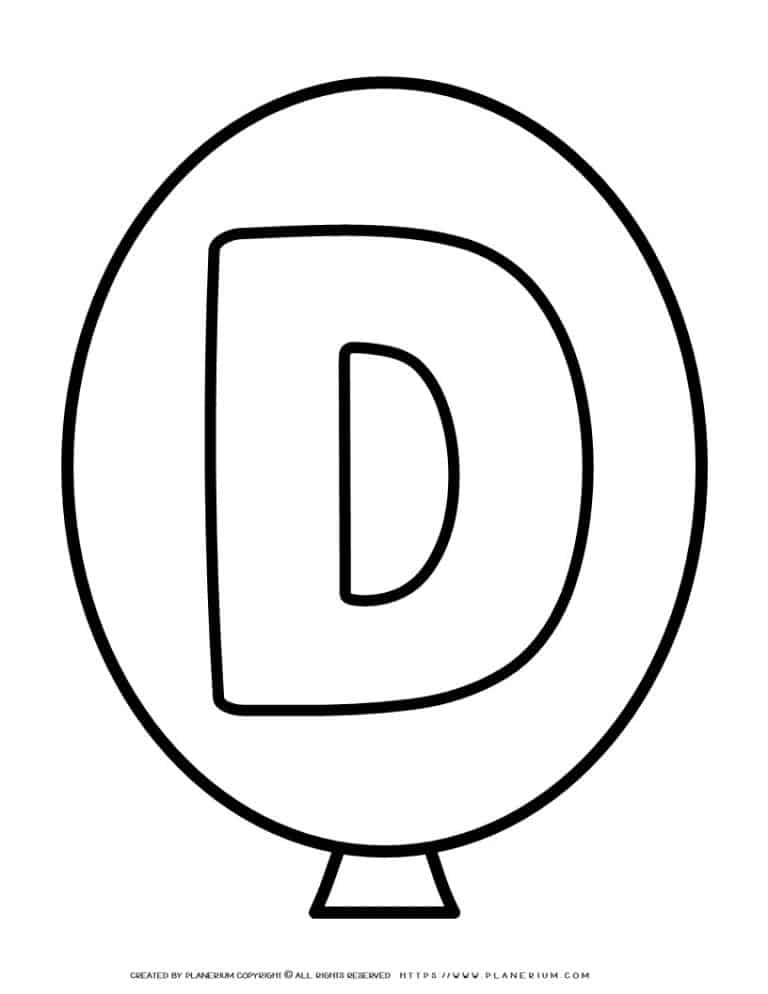 Outline Balloon - Letter D | Planerium