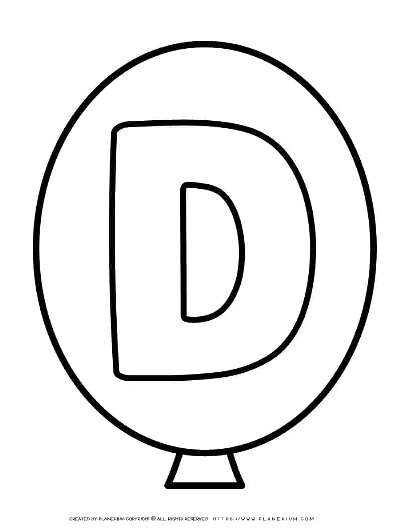 Outline Balloon - Letter D | Planerium