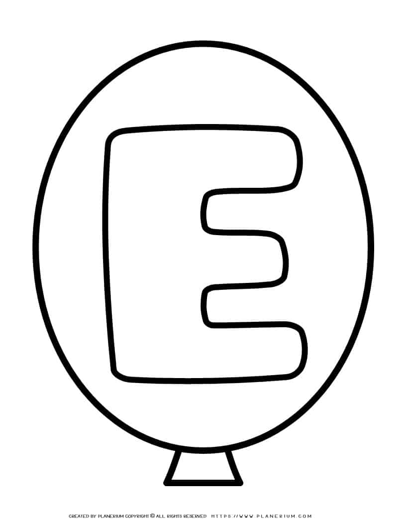 Outline Balloon - Letter E | Planerium