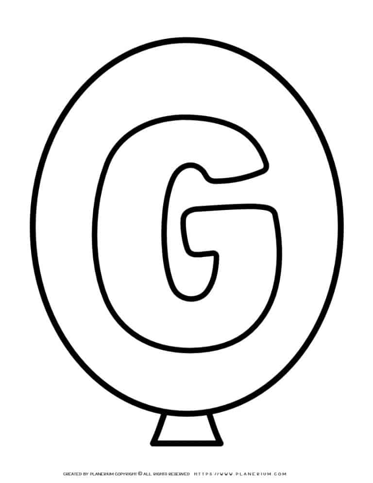 Outline Balloon - Letter G | Planerium