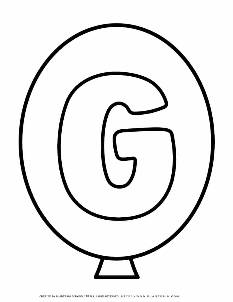 Outline Balloon - Letter G | Planerium