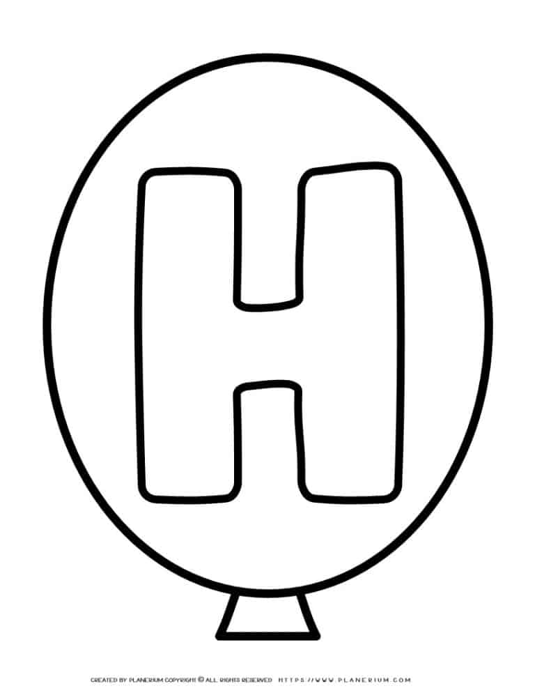Outline Balloon - Letter H | Planerium