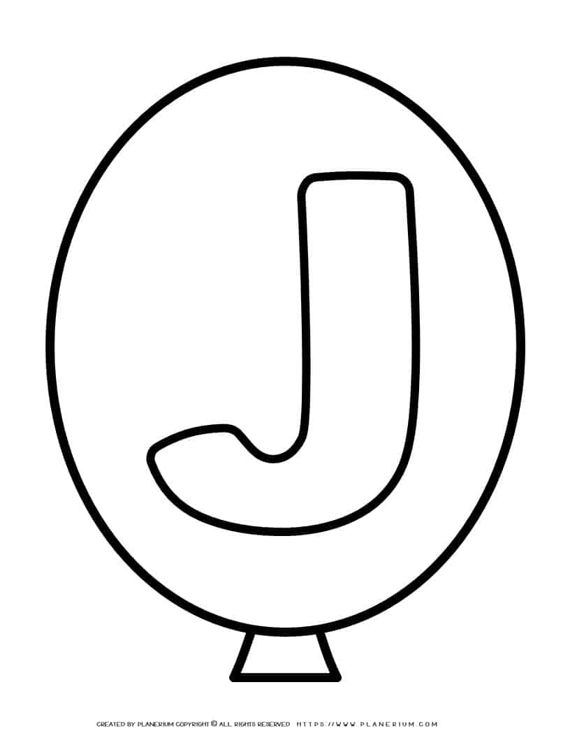 Outline Balloon - Letter J | Planerium