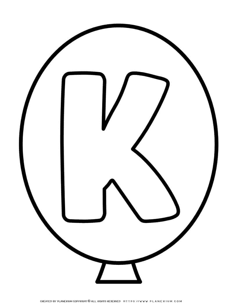 Outline Balloon - Letter K | Planerium