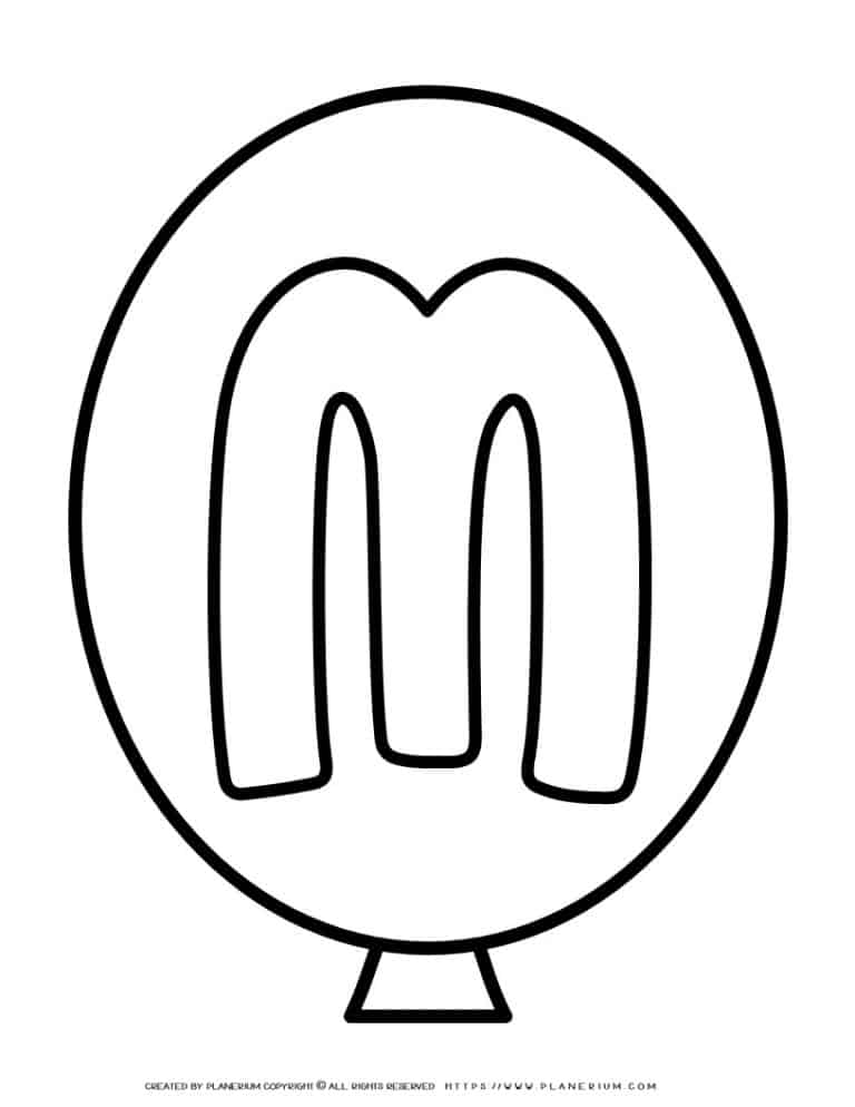 Outline Balloon - Letter M | Planerium
