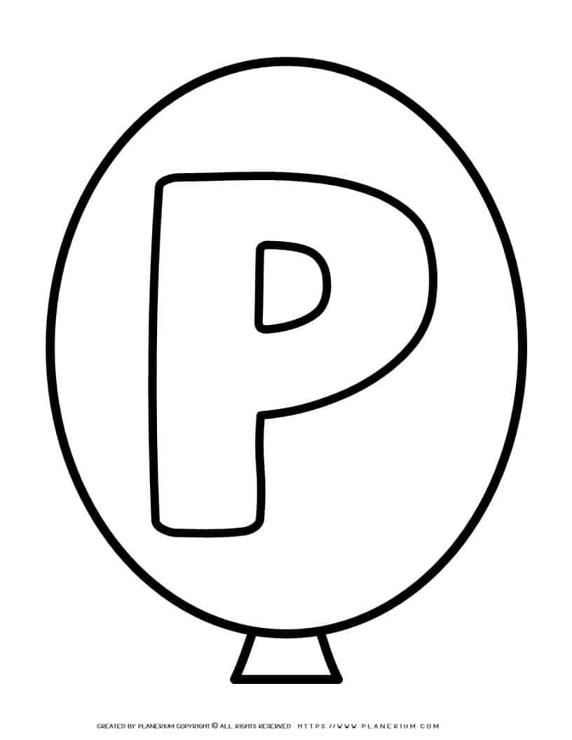 Outline Balloon - Letter P | Planerium