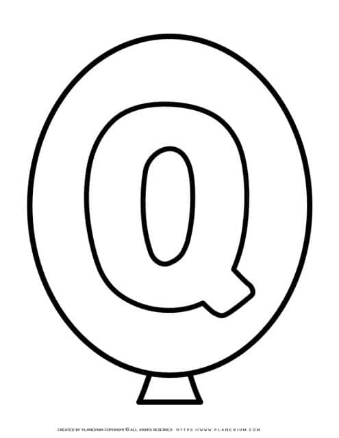 Outline Balloon - Letter Q | Planerium