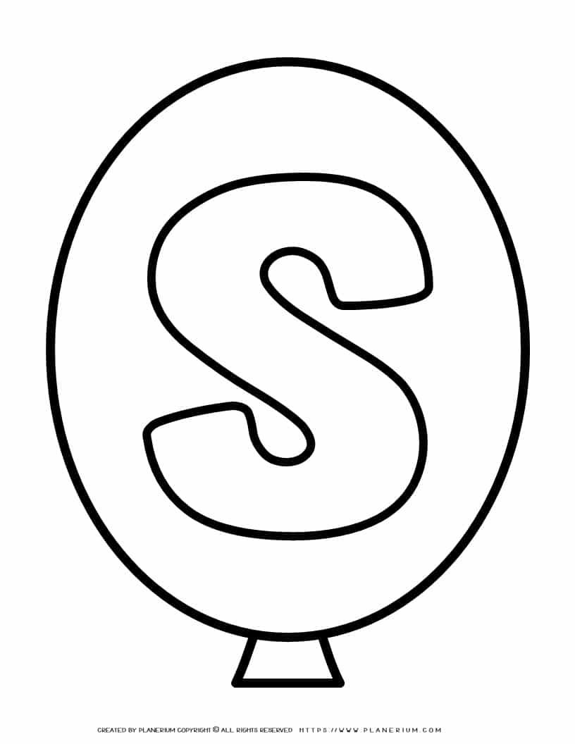 Outline Balloon - Letter S | Planerium