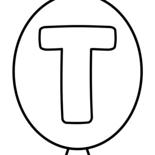 Outline Balloon - Letter T | Planerium