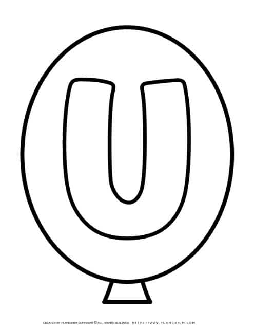 Outline Balloon - Letter U | Planerium