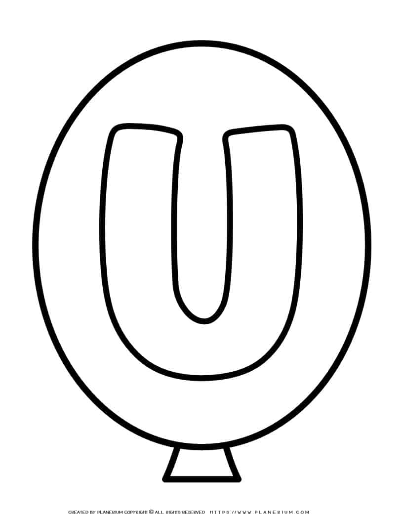 Outline Balloon - Letter U | Planerium
