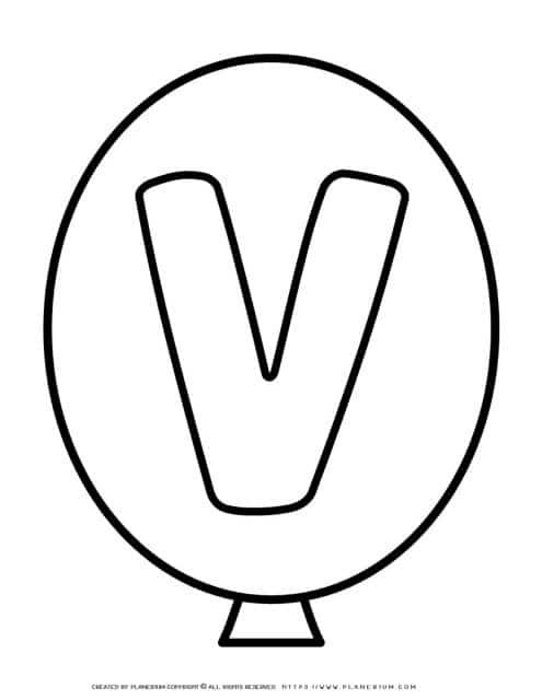 Outline Balloon - Letter V | Planerium