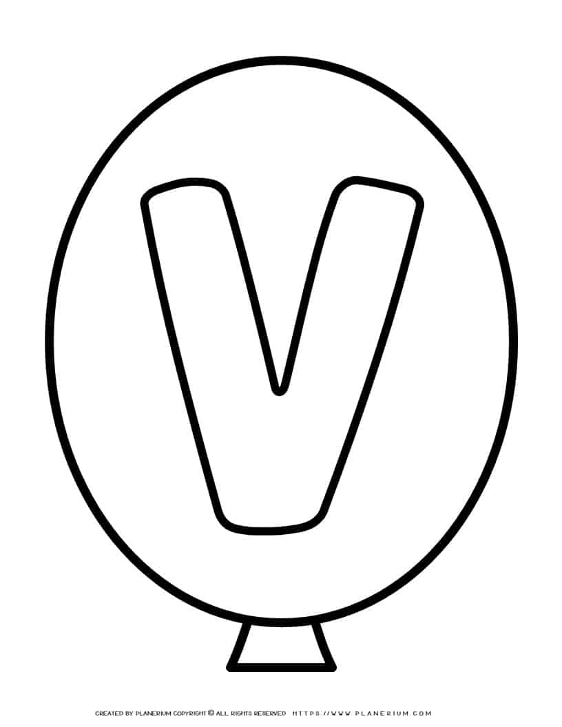 Outline Balloon - Letter V | Planerium
