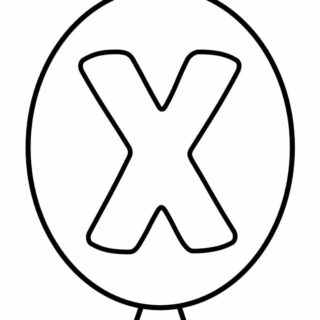 Outline Balloon - Letter X | Planerium
