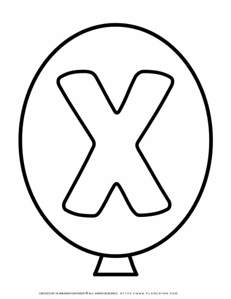 Outline Balloon - Letter X | Planerium