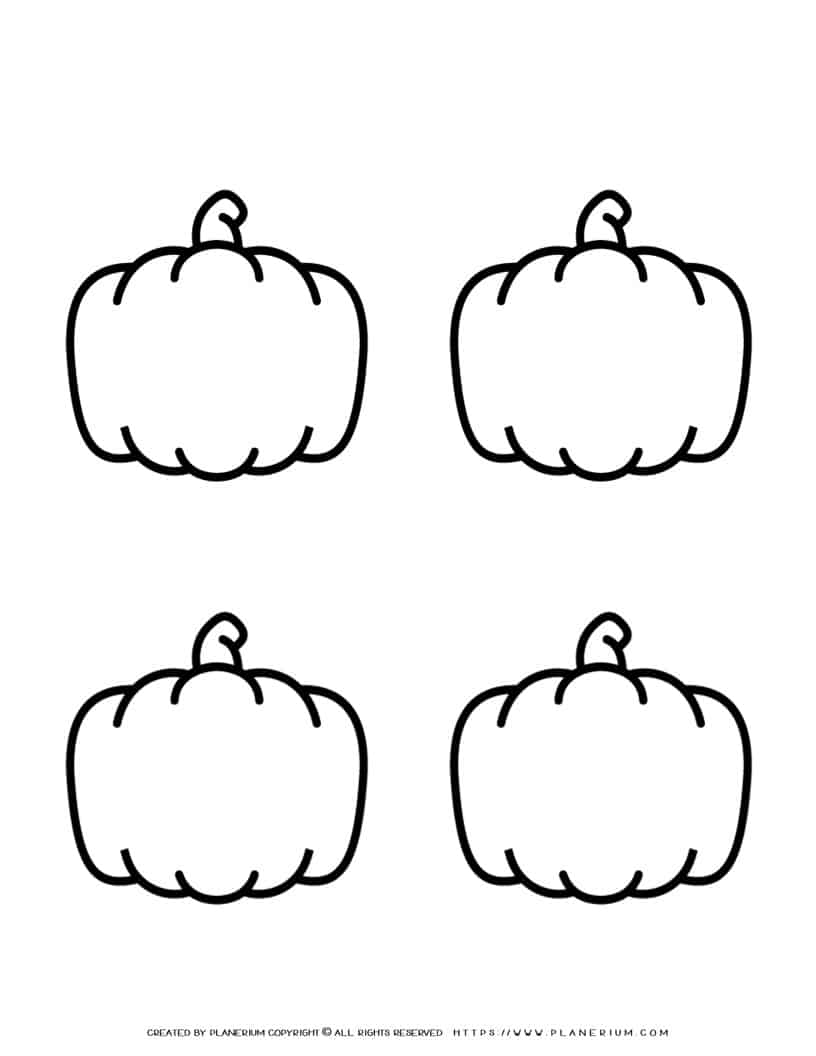 Pumpkin Template - Four Pumpkins | Planerium