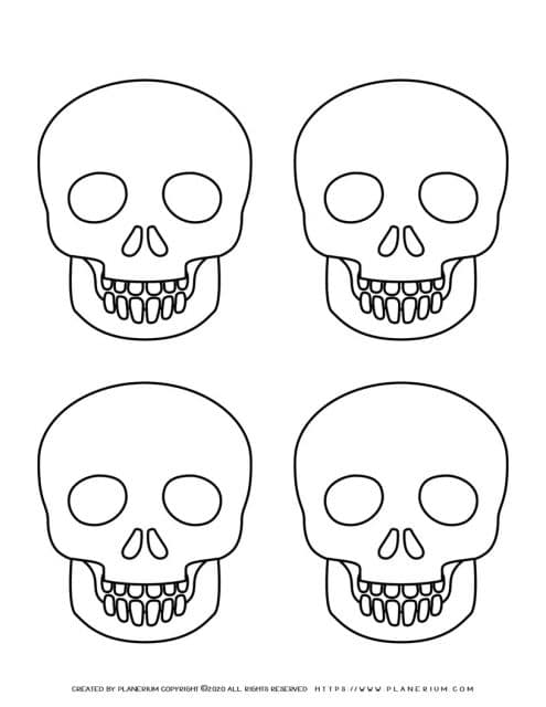 Skull Outline - Four Skulls | Planerium